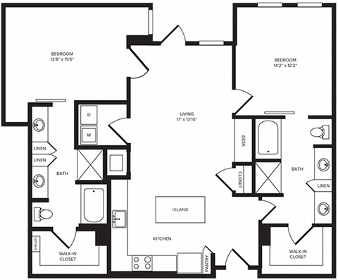 B8(1) floor plan at Windsor Turtle Creek, Dallas, Texas
